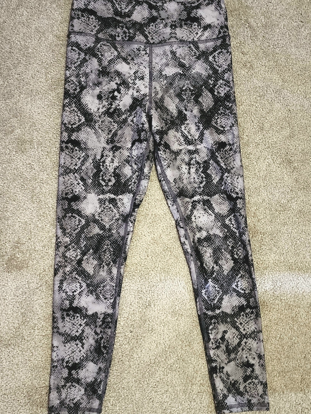 Evolution and Creation Black and Gray Snake-Print Leggings